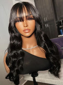 Lace Humana ondulada com franja 65cm 4x4 HD - Melissa