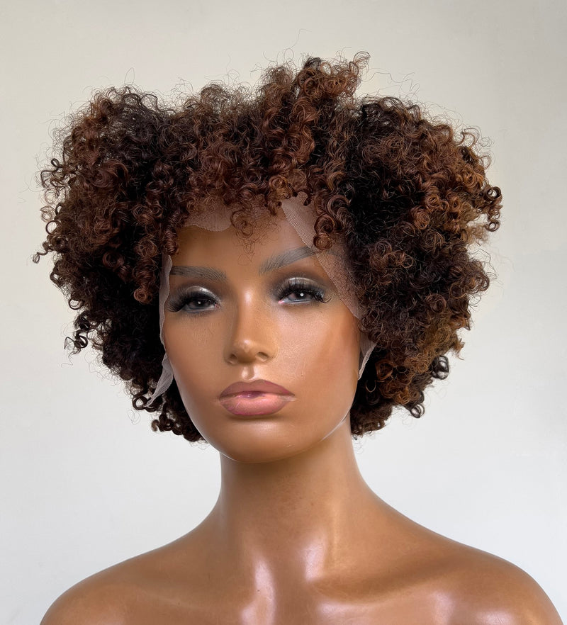 Lace Humana cacheada afro 30cm 13x4 HD - Thamy