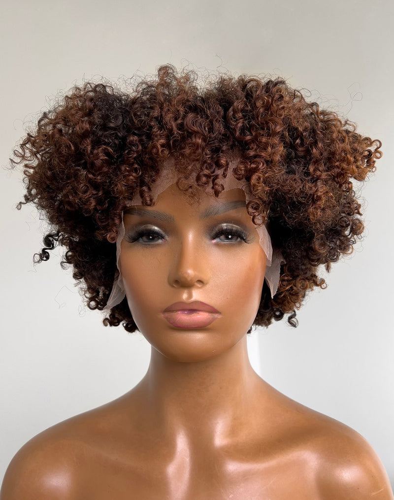 Lace Humana cacheada afro 30cm 13x4 HD - Thamy