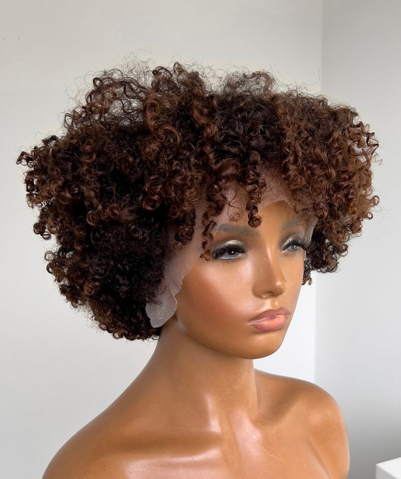 Lace Humana cacheada afro 30cm 13x4 HD - Thamy