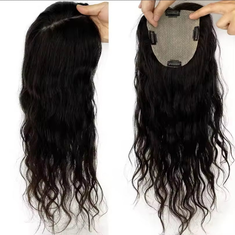 Topo Capilar Cabelo Humano ondulado 65cm