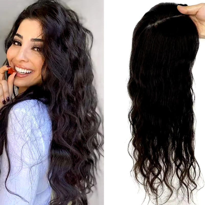 Topo Capilar Cabelo Humano ondulado 65cm