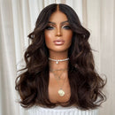Lace Humana Ondulada 55cm Morena Iluminada 5x5HD - Modelo Jaqueline
