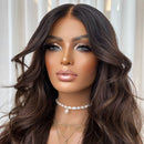 Lace Humana Ondulada 55cm Morena Iluminada 5x5HD - Modelo Jaqueline