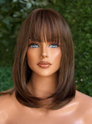Lace humana com franja 40cm - Joey 4x4 HD de Cabelo Humano