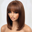 Lace humana com franja 40cm - Joey 4x4 HD de Cabelo Humano