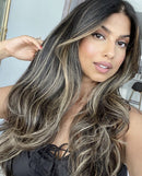 Lace Front Humana Ondulada 65cm - Morena iluminada Leonora